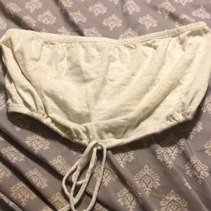 Yellow and white striped tube top small womens size